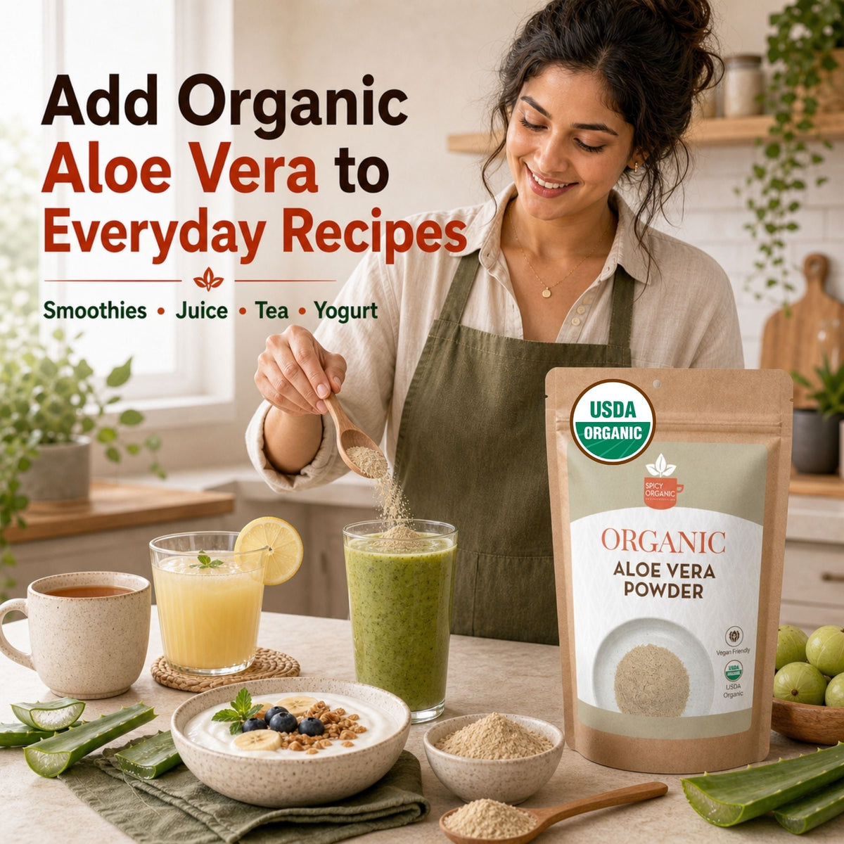 Organic Aloe Vera Powder – For Skin & Hair Care