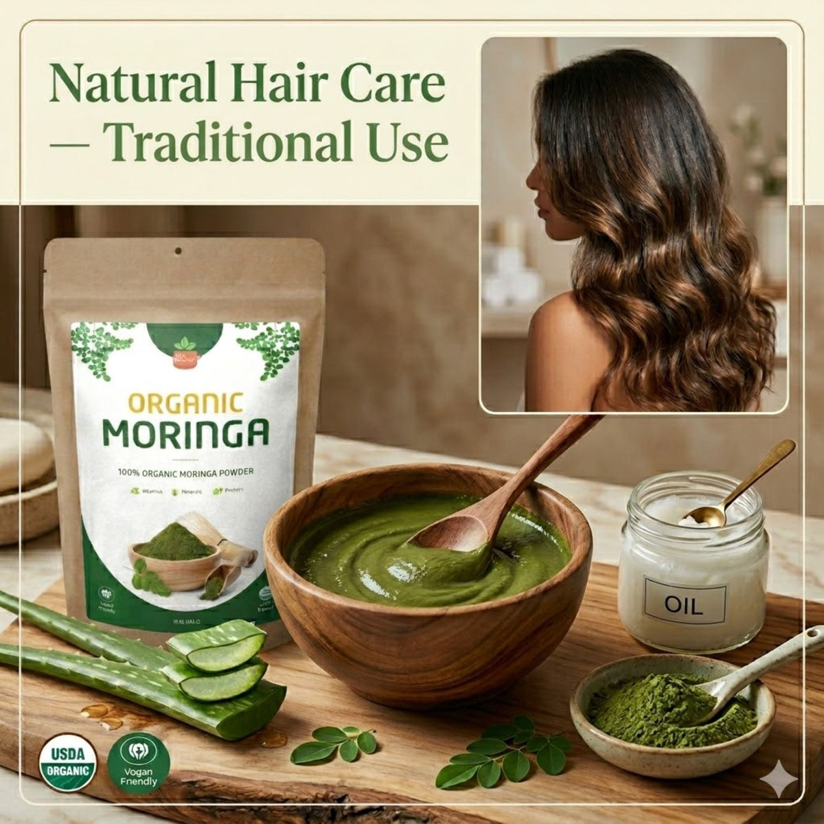 Organic Moringa Powder – For Smoothies & Golden Milk