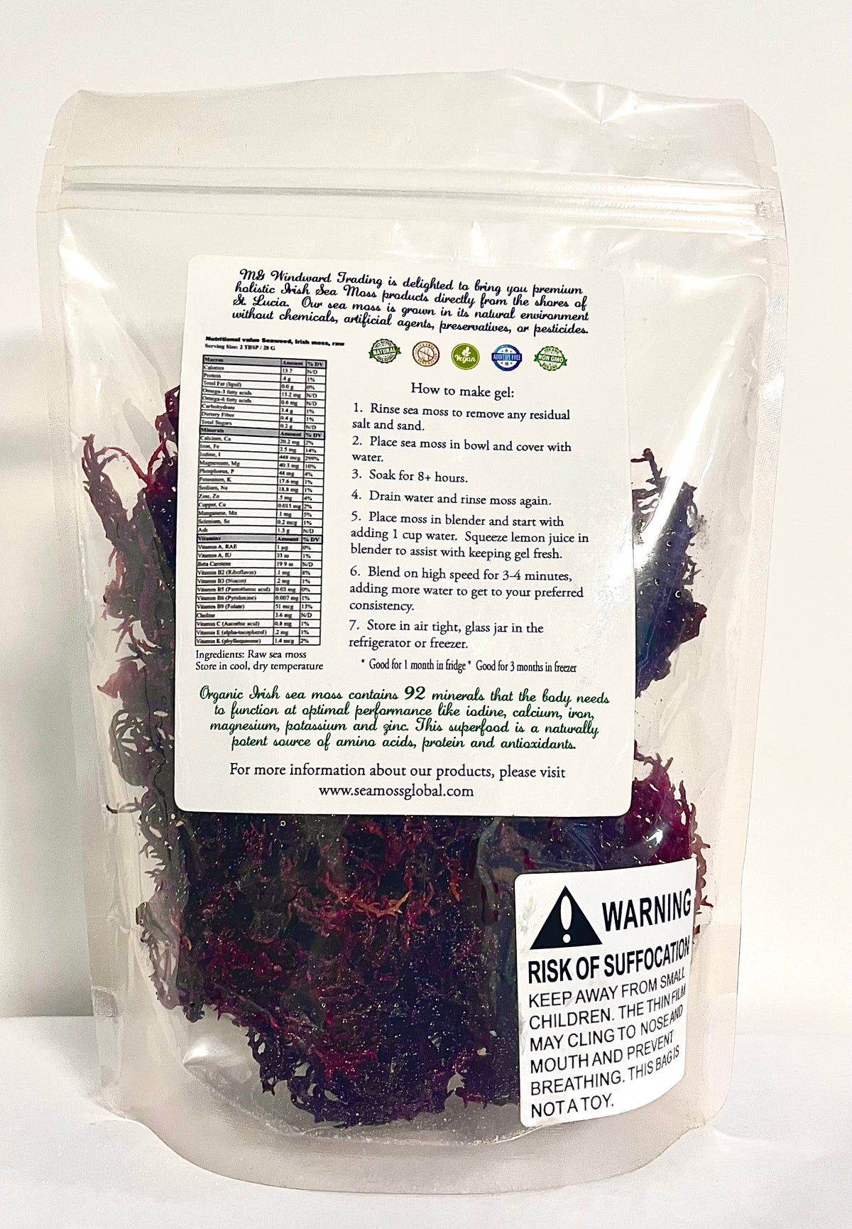 Pure Certified Wild Harvested Organic Purple Raw Sea Moss