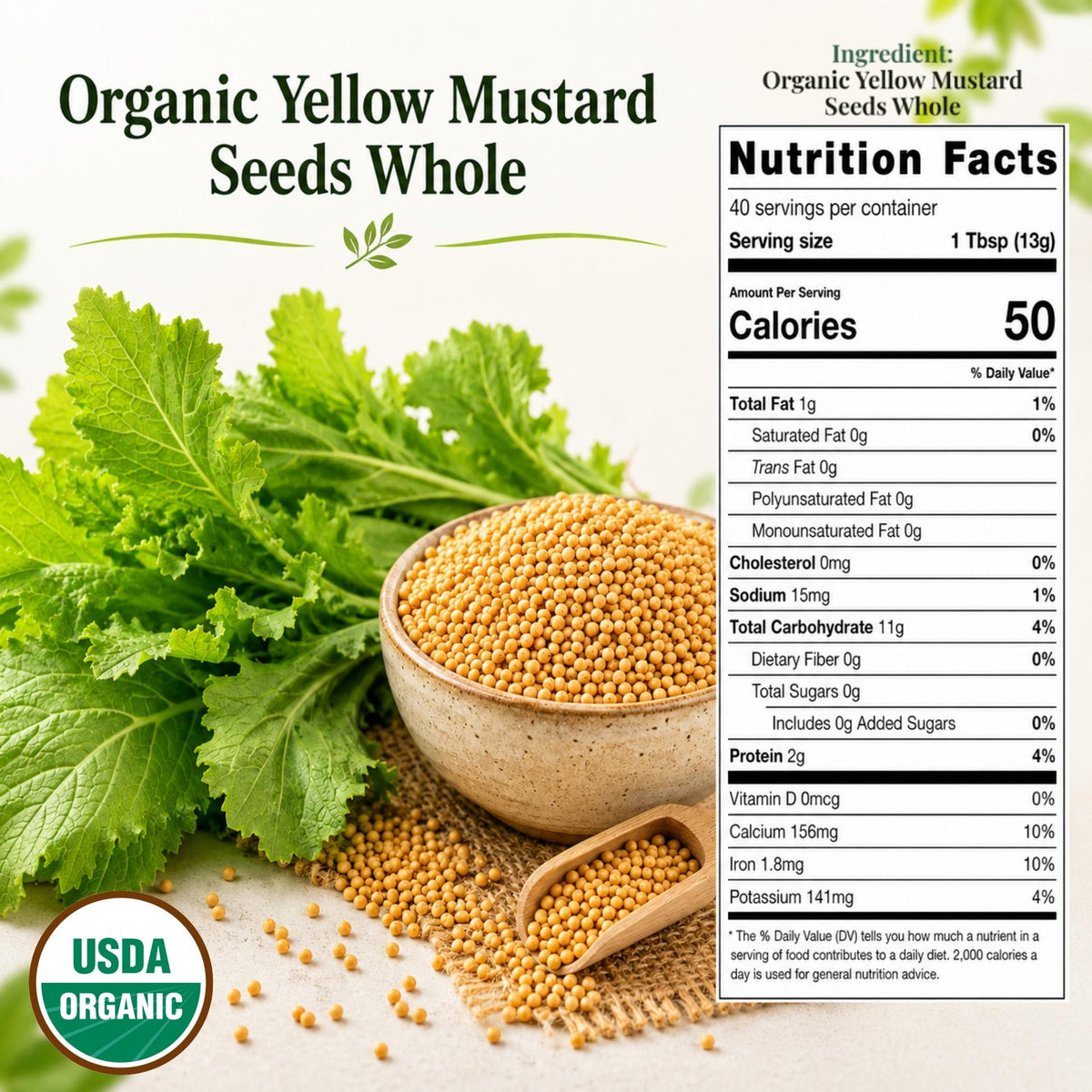 Organic Yellow Mustard Seeds – For Pickling & Cooking
