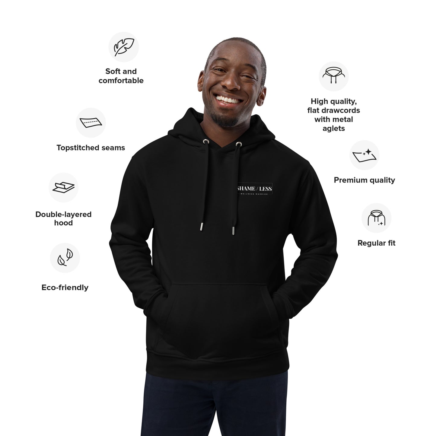 Shameless Warrior Premium Eco Hoodie - Black