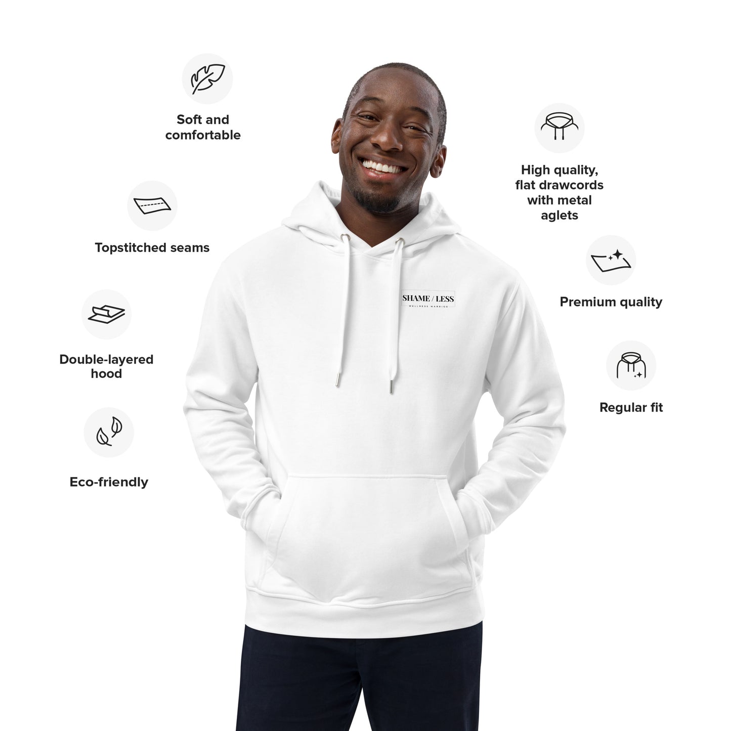 Shameless Warrior Premium Eco Hoodie - White Edition