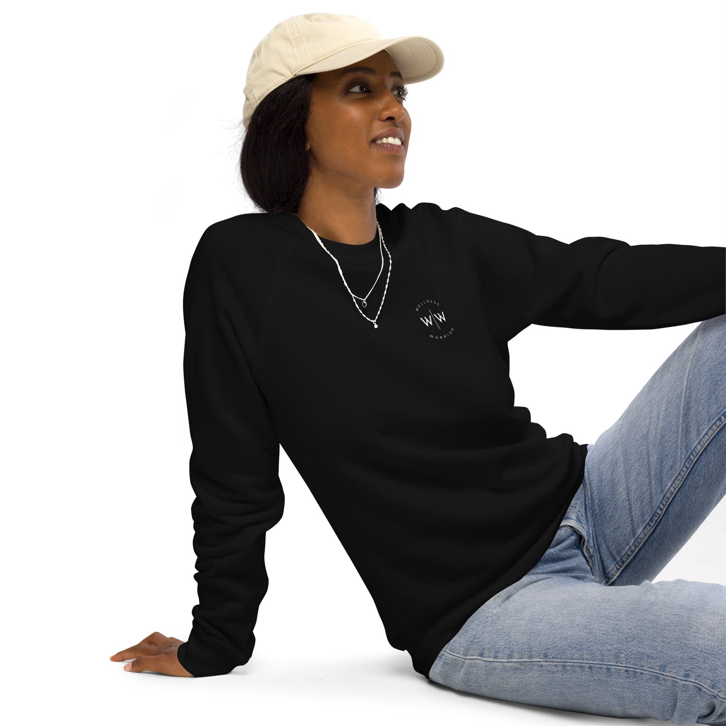 Wellness Warrior Crewneck Organic Raglan Sweatshirt (Unisex)