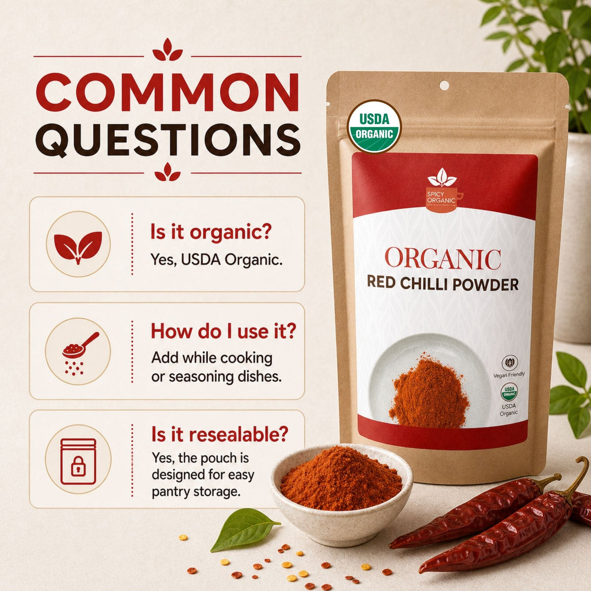 Organic Red Chili Powder – Bold Heat for Curries & Marinades