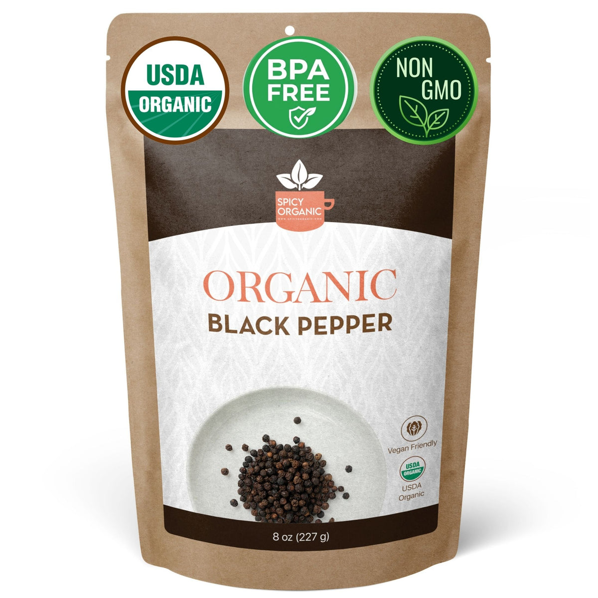 Organic Black Peppercorns – Whole, for Grinding & Marinades