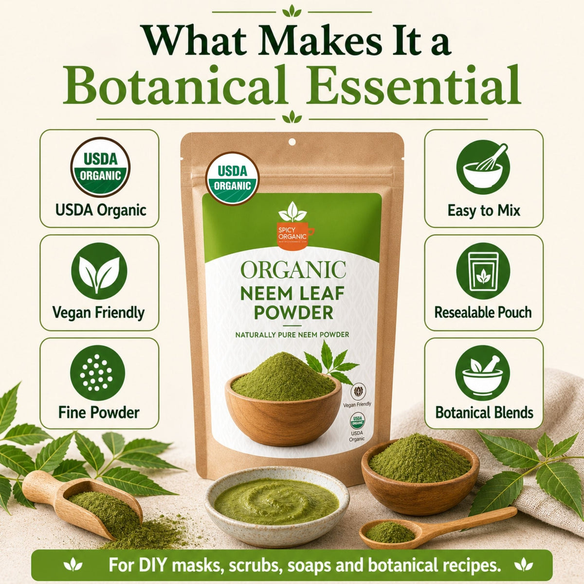 Organic Neem Powder – For Herbal Tea & DIY Skincare