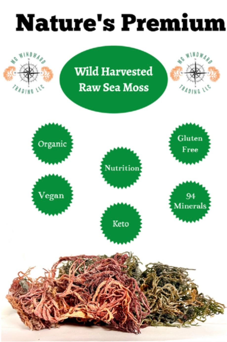 Pure Certified Wild Harvested Full Spectrum Organic Raw Sea Moss