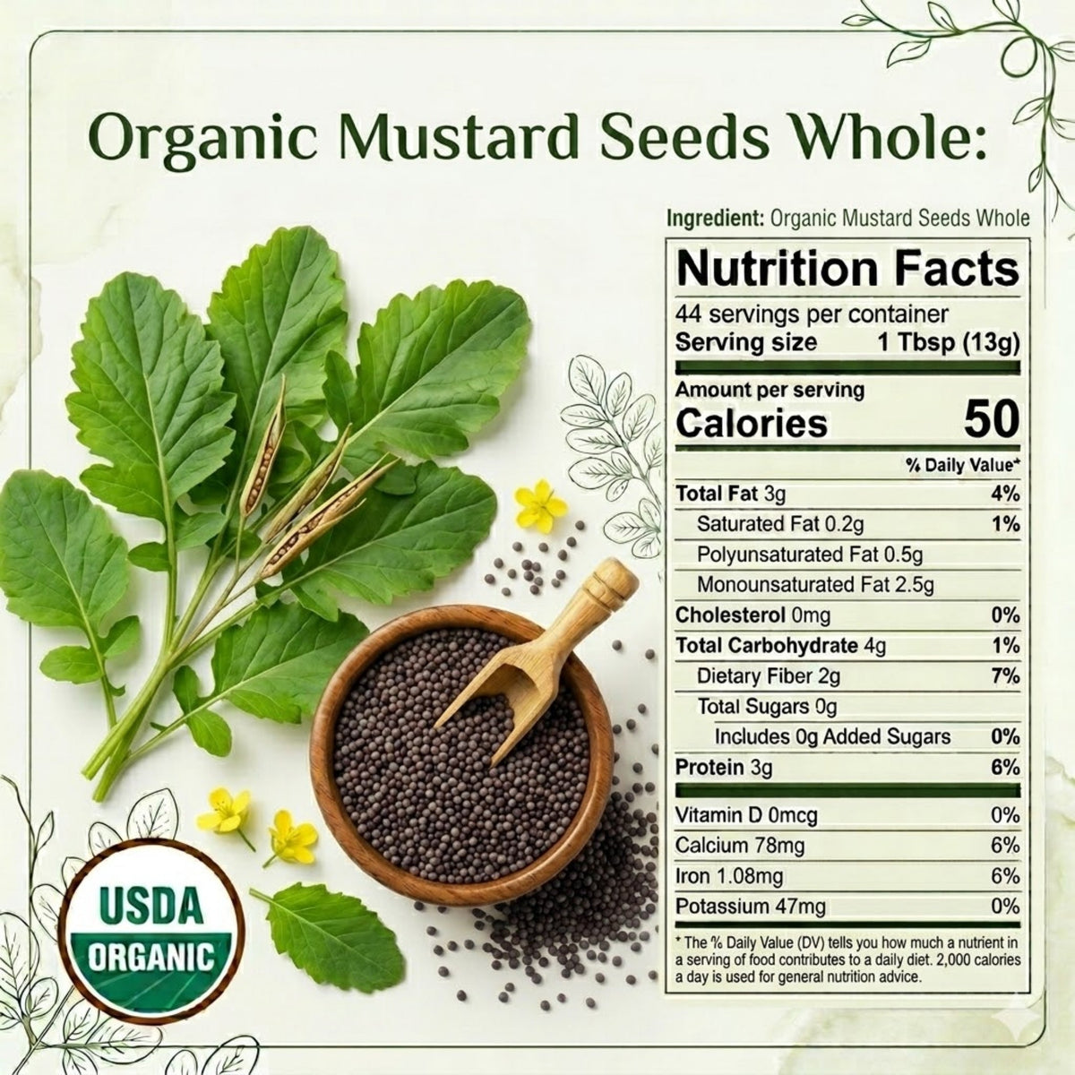 Organic Black Mustard Seeds – For Pickling & Tempering